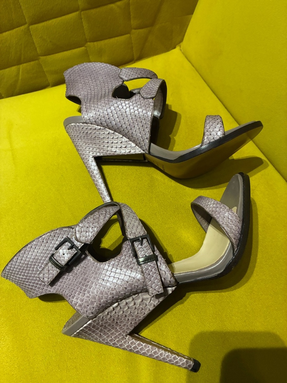 Nicholas Kirkwood Snakeskin-Texture High Heel Sandals